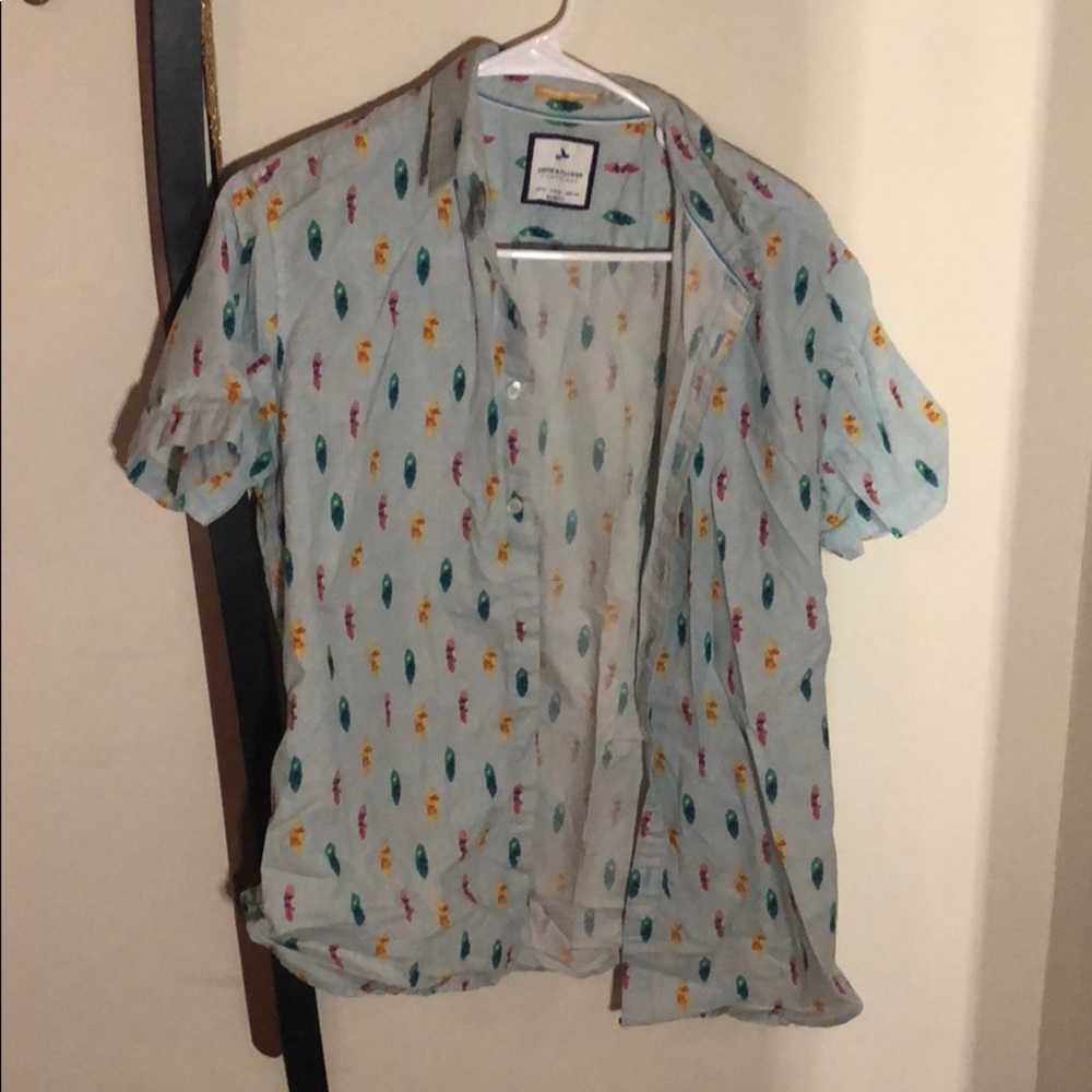 Denim & Flower Slim Fit Short Sleeve Button Down